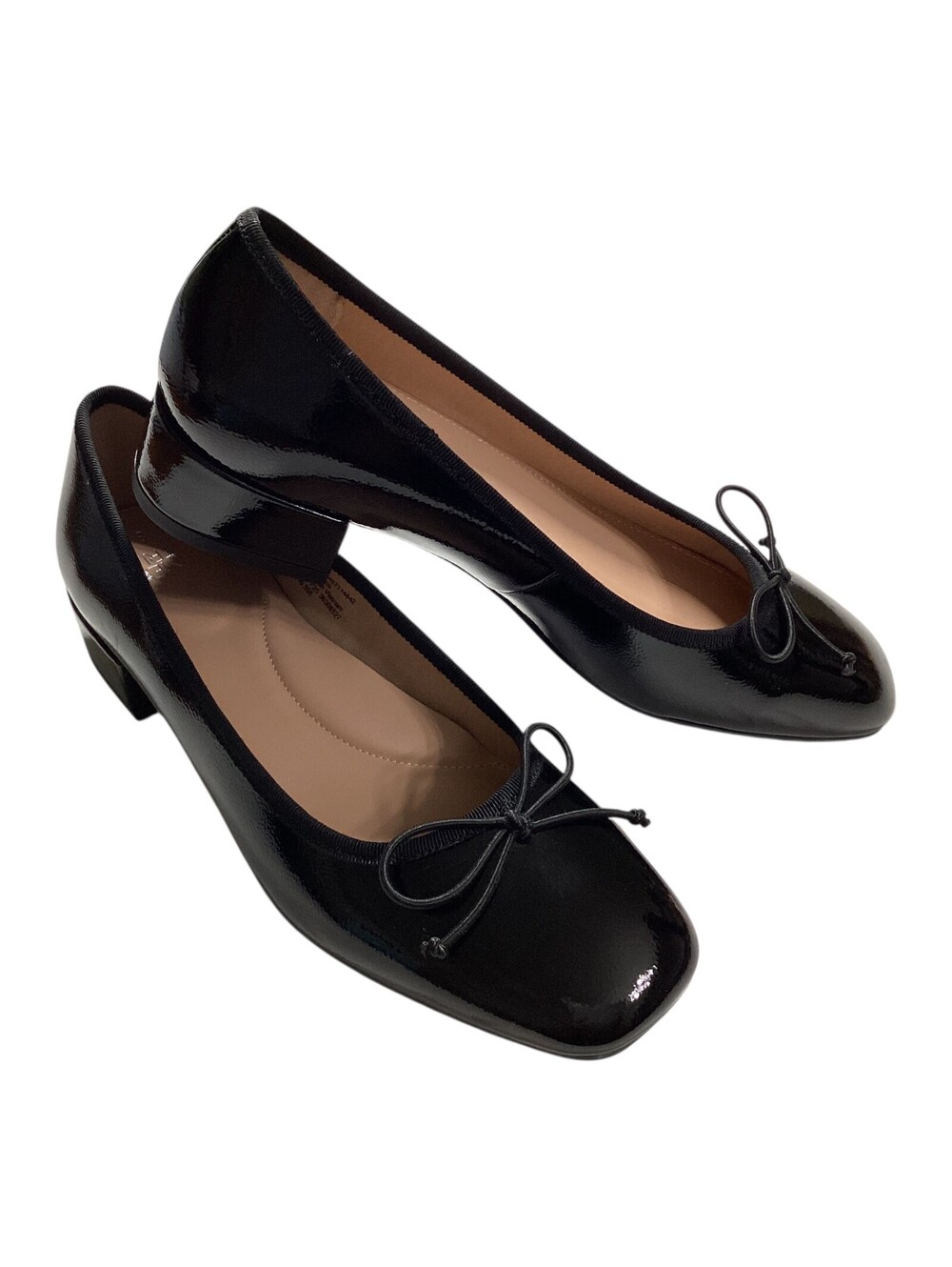TIME AND TRU Women's Pumps Shoes Block Heel Bow Tie Black Sz 8 Eur 39.5 EUC